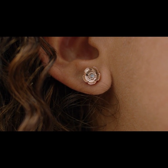 Coach Open Circle Necklace and Tea Rose Stud Set - Picture 3 of 6